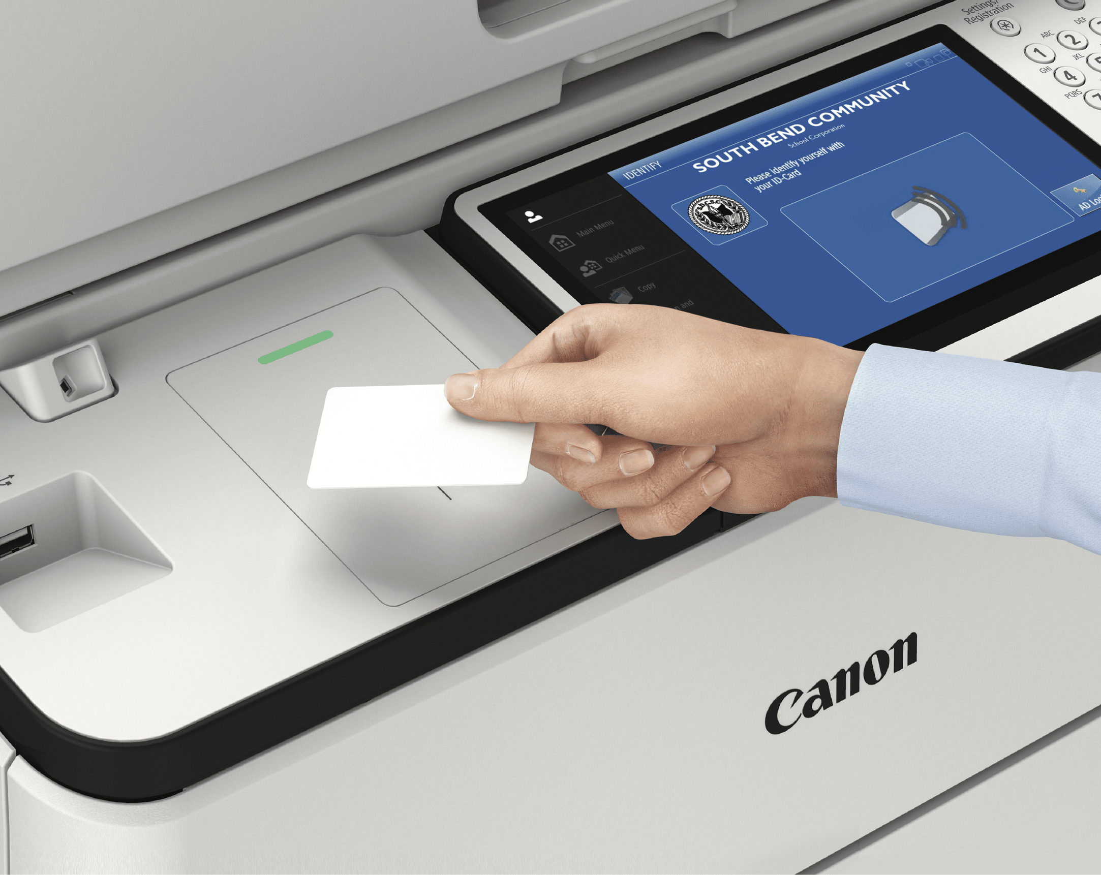 uniFLOW software toont een printopdracht die vrijkomt na aanmelden met een unieke pas